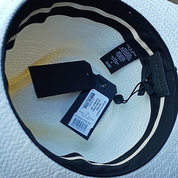 NWT Rag & Bone O'Hara Straw Cowboy Adjustable Hat Cream Tan Leather sz Small - Picture 2 of 4